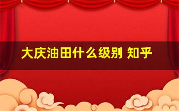 大庆油田什么级别 知乎